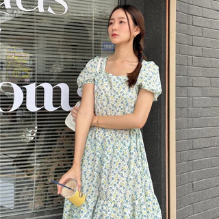🔥พร้อมส่ง1-2วันถึง 💐 Blossom dress 💐เดรสยยาวไปทะเลลายดอกไม้ เสื้อผ้าแฟชั่นคาเฟ่สำหรับผู้หญิง