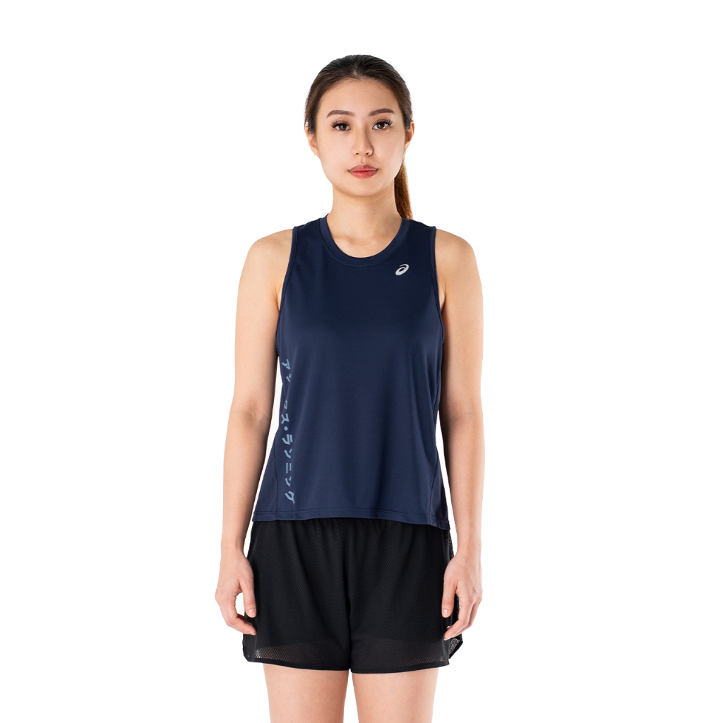 ASICS : 2012C929.400 KATAKANA TANK WOMEN RUNNING ผู้หญิง เสื้อกล้าม ของแท้  MIDNIGHT