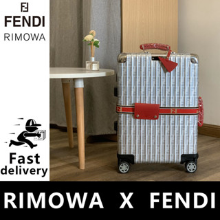 ของแท้ 100% RIMOWA FENDI ชื่อร่วม กระเป๋าเดินทางหายาก RED