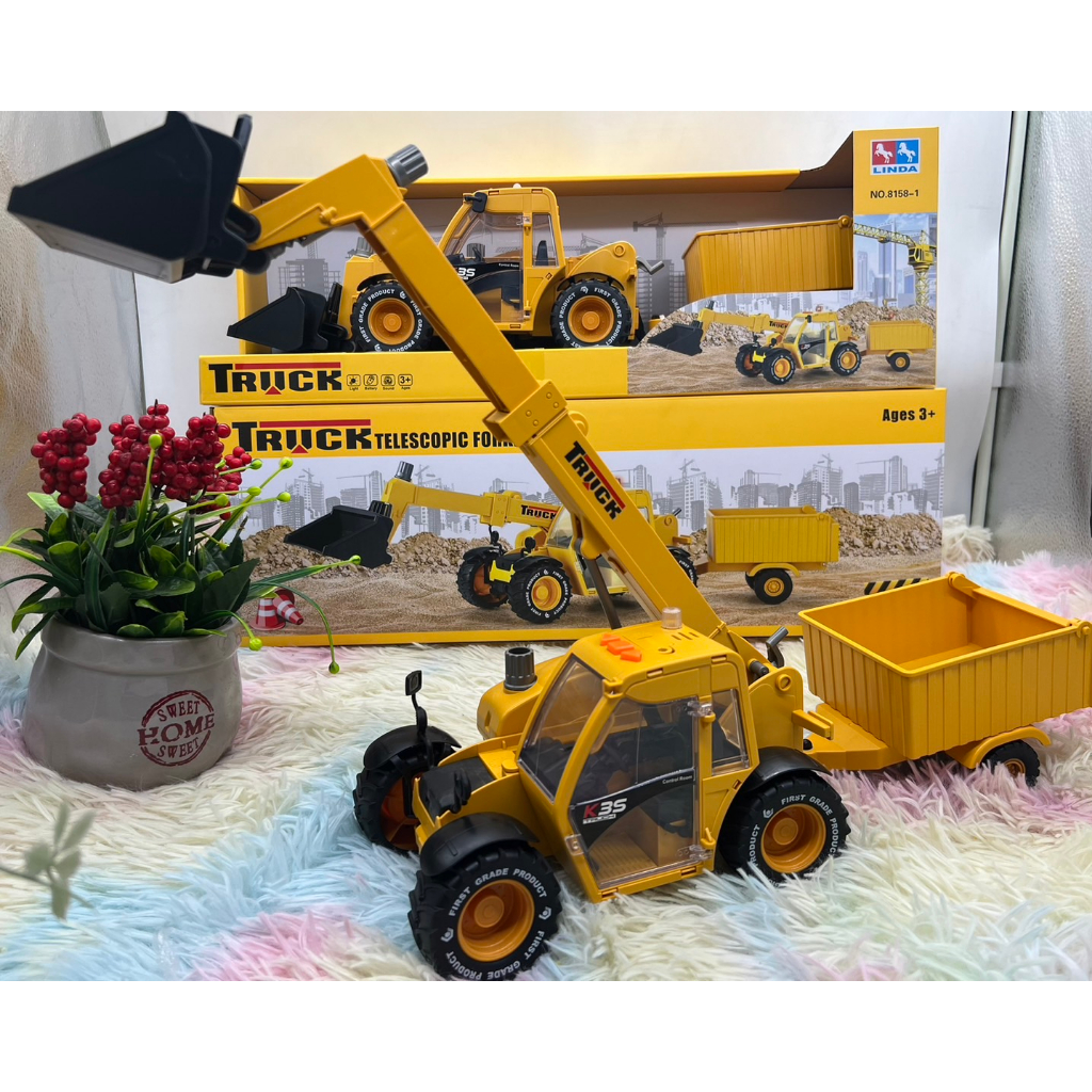 ของเล่น ของเล่นเด็ก รถเครน รถเครนยาว50cm เครนยาว40cm รถพ่วง รถก่อสร้าง รถตัก รถวิศวกร Truck no.8158-1