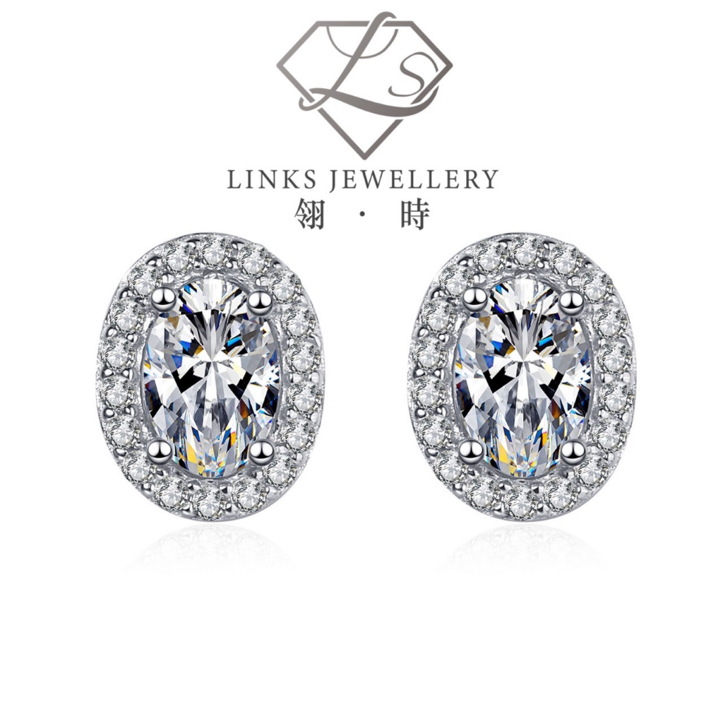 ［Real Moissanite］Can Pass Diamond Test 18K Gold Oval Moissanite Earrings MEG023 Diamond Earrrings/Mo