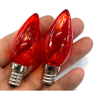 หลอดไฟจำปา LED E12 สีแดงใส 1w แพ๊ค1คู่