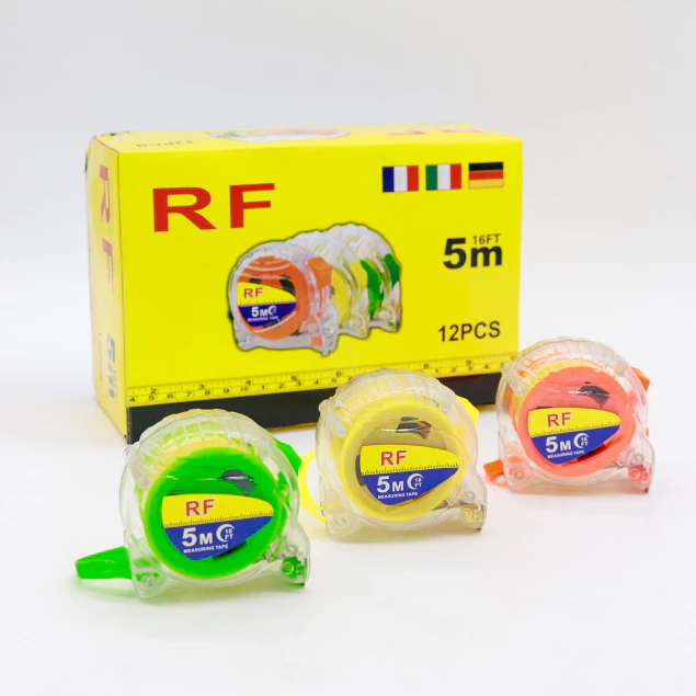 ตลับเมตรสีใส 5 เมตร พกง่าย (คละสี) คุ้มค่า ราคาถูก คุณภาพดี!!!