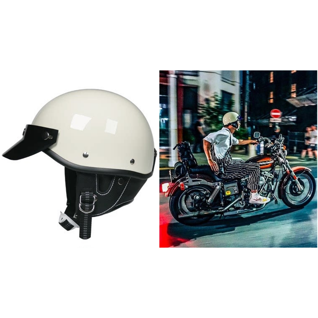 หมวกกันน็อคครึ่งใบ  หมวกทรงลุง -- Shorty Helmet