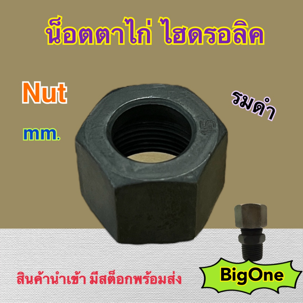 น็อตตาไก่ ข้อต่อไฮดรอลิค 6 - 25 มม. วัสดุเหล็ก รมดำ NUT ( mm. ) Hydraulic  (250 Bar)
