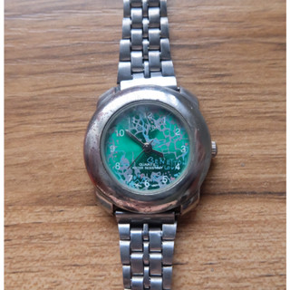 Vintage United Colors of Benetton by Bulova Lady Watch Size 28mm สีเงิน มือสอง ของแท้