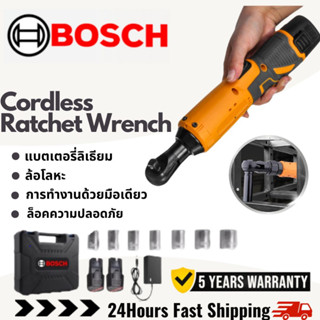 BOSCH Efficient 12Vประแจไฟฟ้า สว่านไขควงปากตาย3/8 Cordless Ratchet Wrench Scaffolding 65NM With 1/2 Lithium-Ion