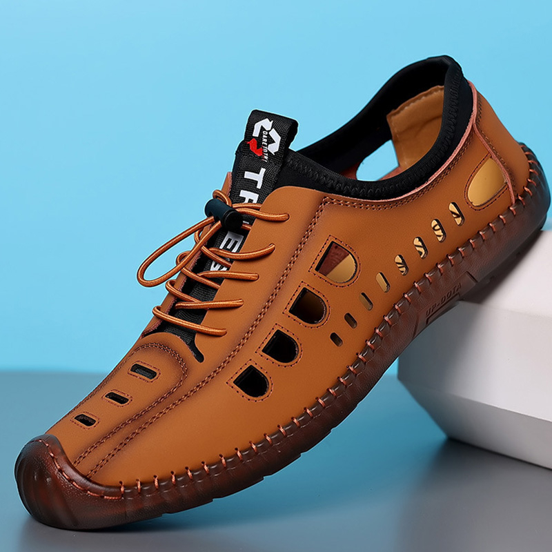 Intelscore รองเท้าแตะ หนังนิ่ม ระบายอากาศได้ดี ป้องกันการลื่น รองเท้าแตะผู้ชายกลวง Hiking Shoe🖤จัดส่งที่รวดเร็ว