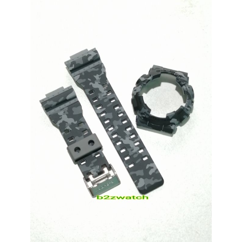 กรอบสายg-shockของแท้ รุ่นga-120/ga-100/ga-110 สีพรางเทา(แถมตะขอแท้)