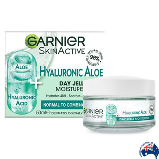 Garnier SkinActive Hyaluronic Aloe Day Jelly Moisturiser 50ml ผลิตภัณฑ์บำรุงผิวหน้าแลดูอ่อนกว่าวัยสูตรสำหรับตอนกลางวัน