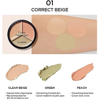 🔥Saleลดล้างสต็อก🔥 The Saem Cover Perfection Triple Pot Concealer คอนซีลเลอร์3ช่อง ⚡มีขายรวม 2 แพ็คเก็จนะคะ⚡