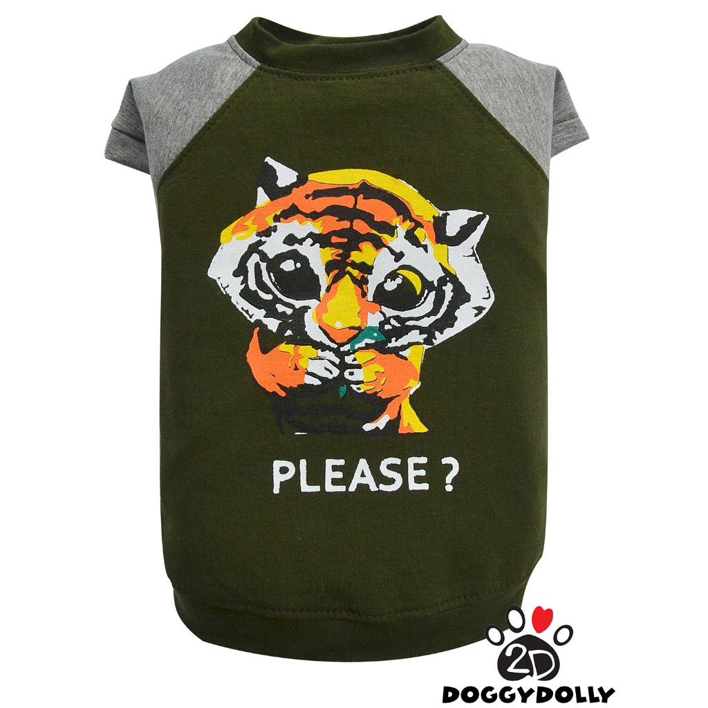 Petcloths -Doggydolly  เสื้อผ้าแฟชั่น สัตว์เลี้ยง ชุดหมาแมว เสื้อยืด คอกลม  T-Shirt  ขนาด1-9โล T788