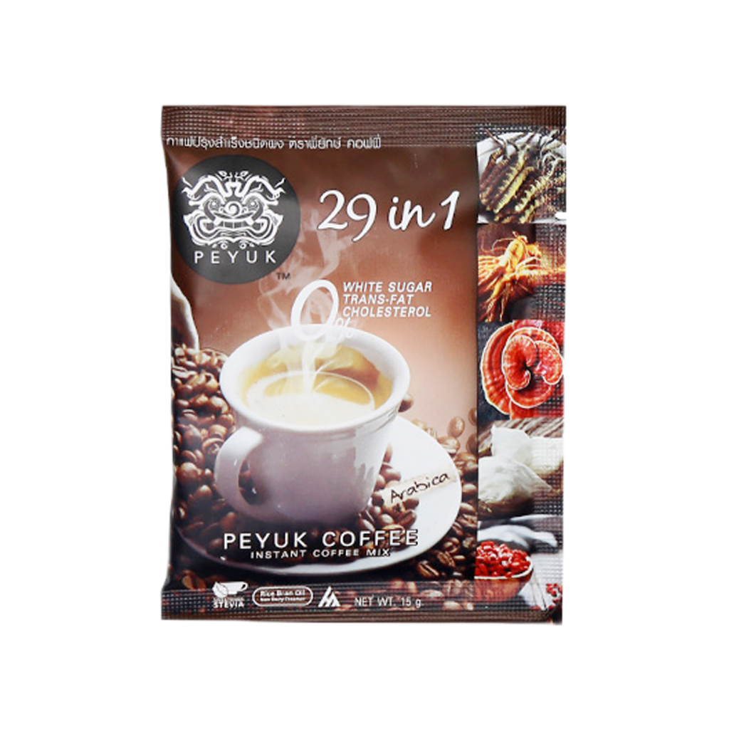 ของแท้ 100% กาแฟพี่ยักษ์ (1ซอง) กาแฟเพื่อสุขภาพ PEYUK มีสารสกัดจากธรรมชาติถึง 29 ชนิด ลดอาการปวดข้อเข่า พร้อมส่ง ส่งไว