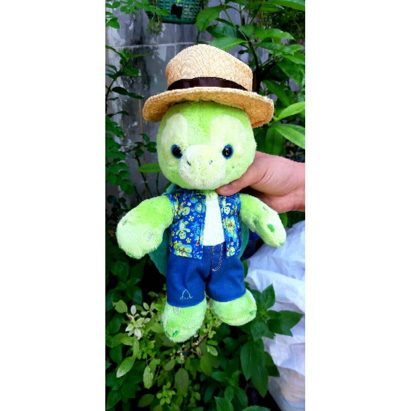 ตุ๊กตา โอลุเมล Duffy and Friends Disney Olu Mel💚 (Disney Friend Of Duffy Aulani Green Turtle in Hat Plush) มือสอง