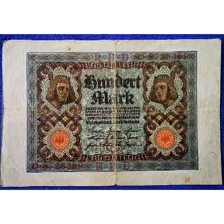 แบงก์​เยอรมัน​อายุ​100​ปี​ Germany​(ยุค​ Weimar​ Republic), 100 Mark, B274L, ใช้แล้ว