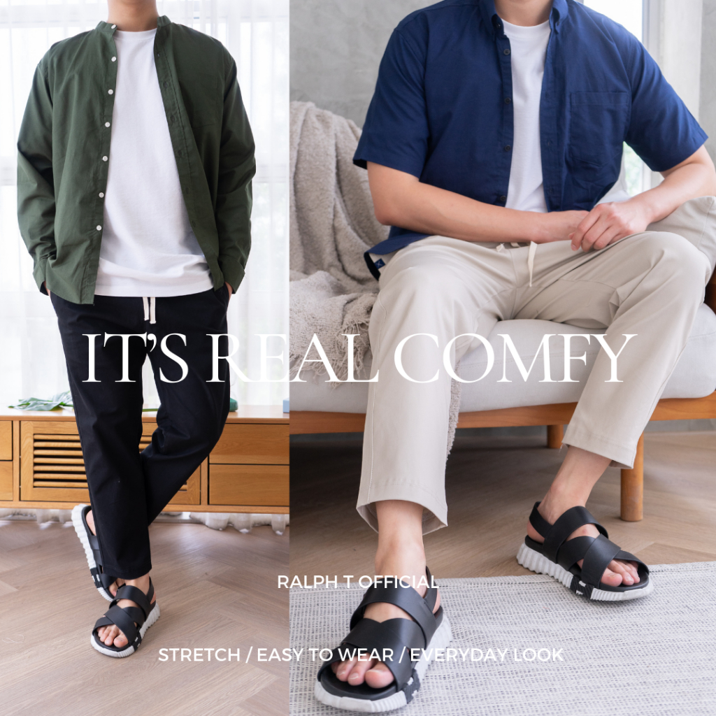 กางเกงขายาวผู้ชาย ทรงกระบอก เอวยางยืด TOKYO COMFY PANTS ชิโน่ RALPH T OFFICIAL กางเกงขายาวชาย - รูปที่ 3