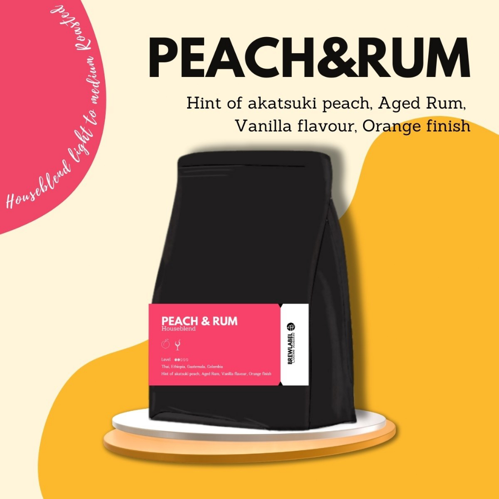 pym coffee roastery เมล็ดกาแฟคั่วเฮ้าส์เบลนpeach&rum คั่วใหม่ทุกวัน เมล็ดกาแฟหอม coffeeroaster