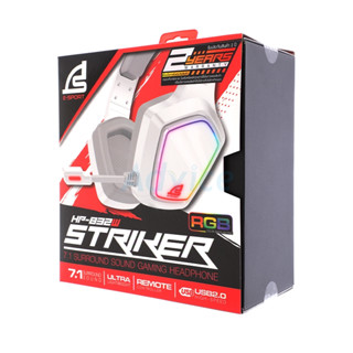 หูฟัง เกมส์มิ่ง SIGNO E-Sport Gaming Headphone 7.1 Surround รุ่น HP-832 STRIKER RGB WHITE