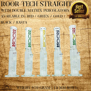 แจกันแก้ว RooR Tech Straight with Double Matrix Percolators 16 Inch