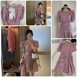 Korea dress เดรสลายดอก ผ้าพิมพ์ลายสวยมาก งานป้ายwg.we