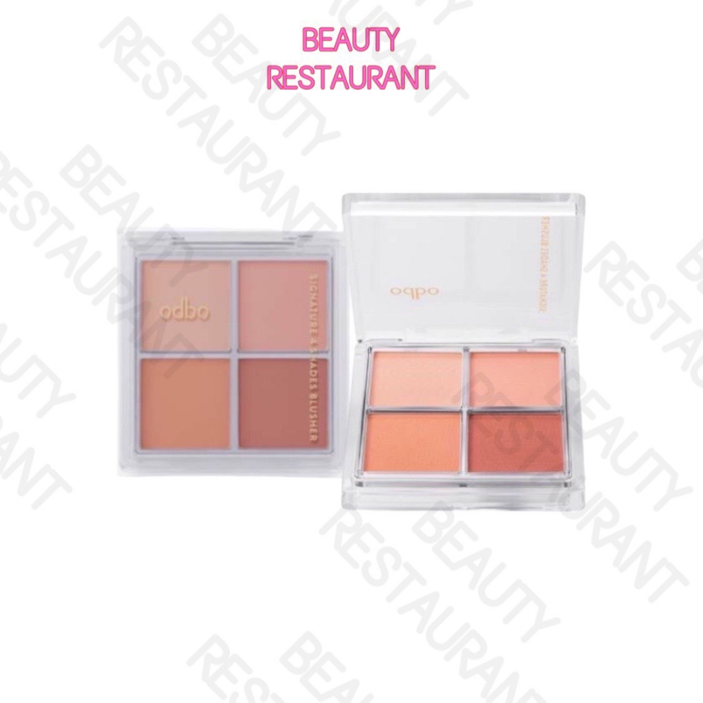 ODBO Signature 4 Shades Blusher #OD1309 โอดีบีโอ ซิกเนเจอร์ โฟร์ เฉดส์ บลัชเชอร์ พาเลท ปัดแก้ม 4 สี