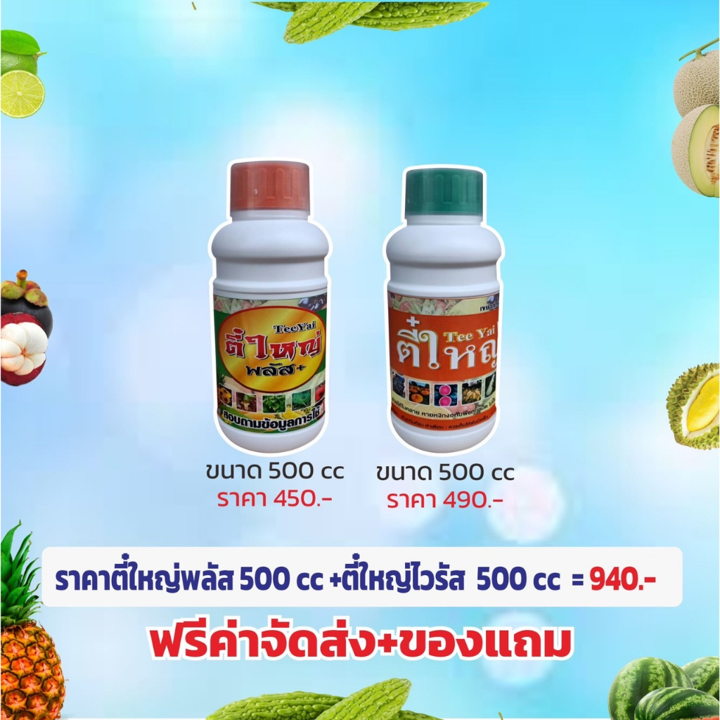 ตี๋ใหญ่ ไวรัสเพลียไฟ + ตี๋ใหญ่ พลัส ชุดเซ็ตขนาด 500CC 2ชิ้น