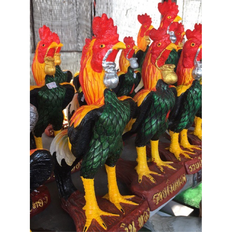 ไก่แก้บน  ไก่พระนเรศวร ไก่พระเจ้าตาก ไก่ไอ้ไข่ สูง10cm-> 1.2 m *สวนเพื่อนเกษตร  *ประกันแตกหัก