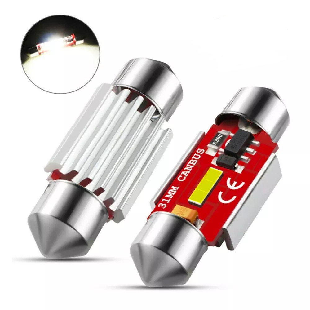 พร้อมส่ง (1 หลอด) ไฟเพดานรถยนต์ 31mm 1ชิพ CSP 1860 SMD (ชิพไฟหน้า) แสงสีขาว 12V