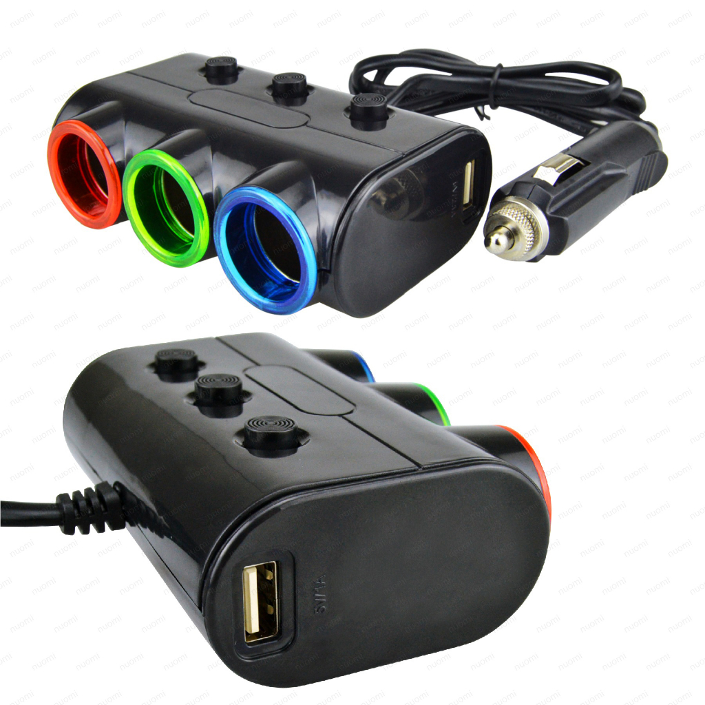 【พร้อมส่ง】Olesson 1523 เพิ่มช่องชาร์จอุปกรณ์ 3ช่อง / USB 2ช่อง สีดำ ของแท้100%