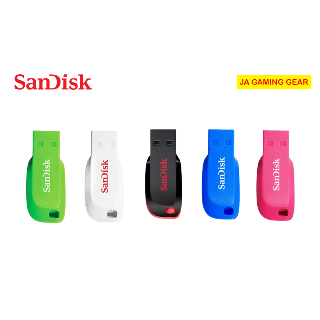 แฟลชไดรฟ์ Sandisk Cruzer blade 32gb USB 2.0 Black/Blue/Green/Pink/White (SDCZ50C-032G-B35)
