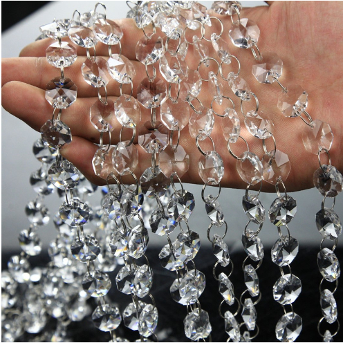 ม่านลูกปัดอะคริลิกขนาดยาว1เมตร/เส้นพร้อมส่งทันทีในไทย(มีจี้เพชร/ไม่มีจี้) - รูปที่ 4