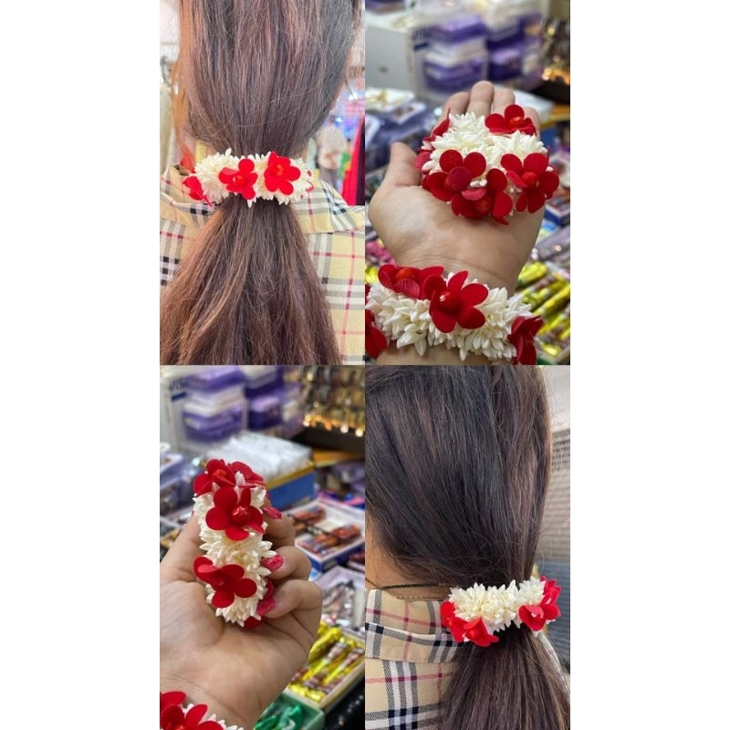 ยางรัดผมดอกไม้อินเดีย