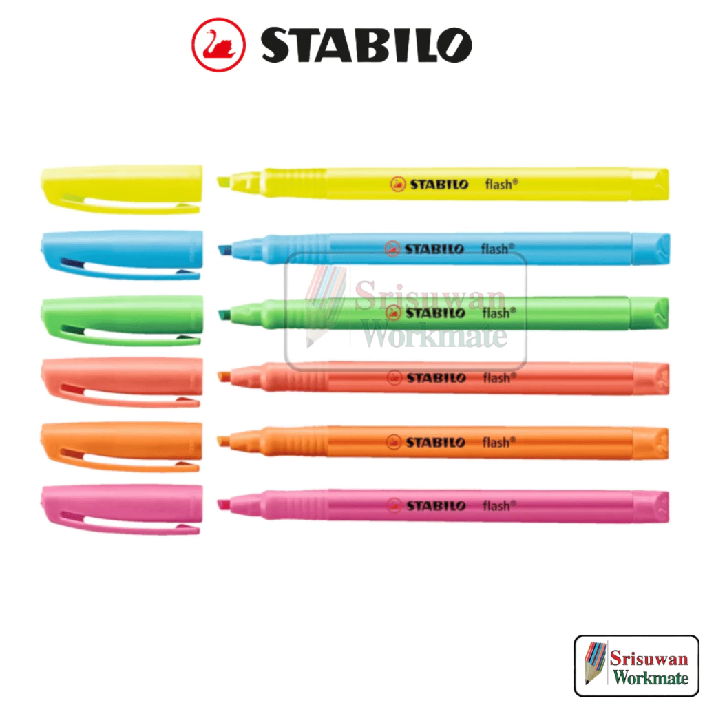 Stabilo Flash ปากกาไฮไลท์ ดีไซน์แบบปากกา ปากกาเน้นข้อความ นีออน สตาร์บิโล