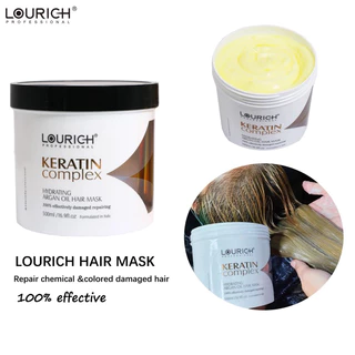 8.8🌈 Lourich 🍀 แฮร์มาร์กเคราติน (กระปุก)Keratin Hair Mask 500ML