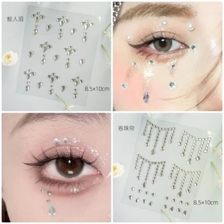 C1/2 พร้อมส่ง🇹🇭สติกเกอร์เพชรติดหน้าคริสตรัลติดหน้า มีกาวในตัว แต่งแฟนซี สวยๆเริ่ดๆออกงาน พร้อมส่งในไทยจ้า