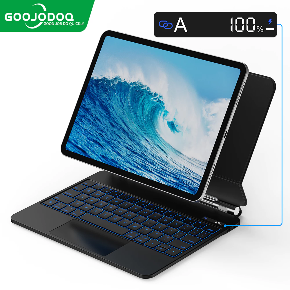 GOOJODOQ Thai คีย์บอร์ด พร้อมหน้าจอ LCD สําหรับ IPad Pro 11 Pro 12.9 Air5 Air4 Air6 11" 13" 2024