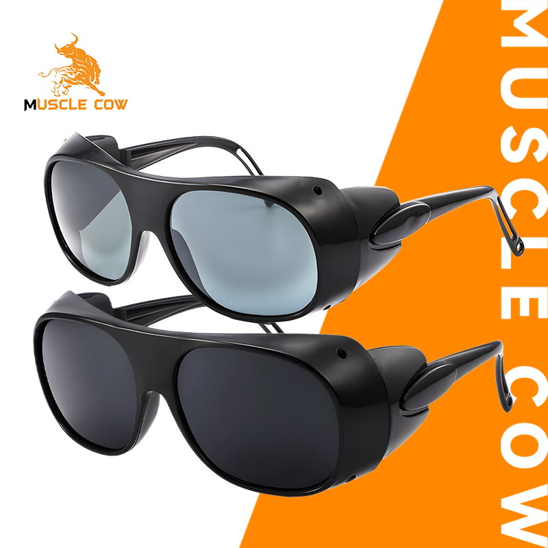 MUSCLE COW แว่นตาตัดหญ้า  แว่นตานิรภัย กันลม กันฝุ่น แว่นตากันสะเก็ด แว่นเชื่อม UV400 ป้องกันสะเก็ดแ