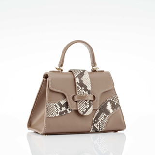 XOTIQUE Emily Taupe Leather with Python