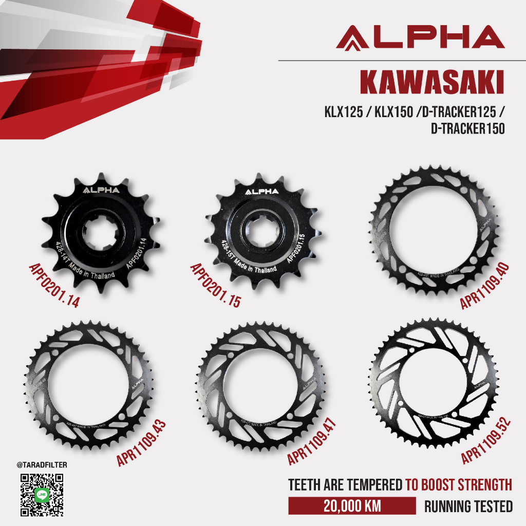สเตอร์ ALPHA ใช้สำหรับ Kawasaki KLX125 / KLX150 / D-tracker125 / D-Tracker150 [APF0201 / APR1109]