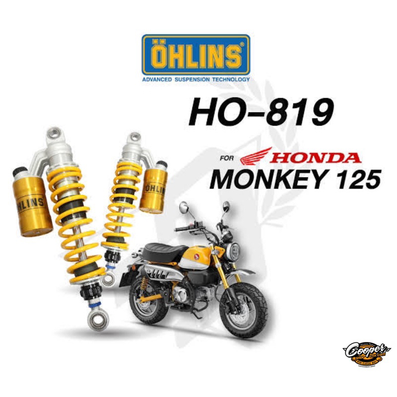 โช๊คหลัง ohlins Ho 819 ตรงรุ่น monkey125 - chaly - dax เดิม