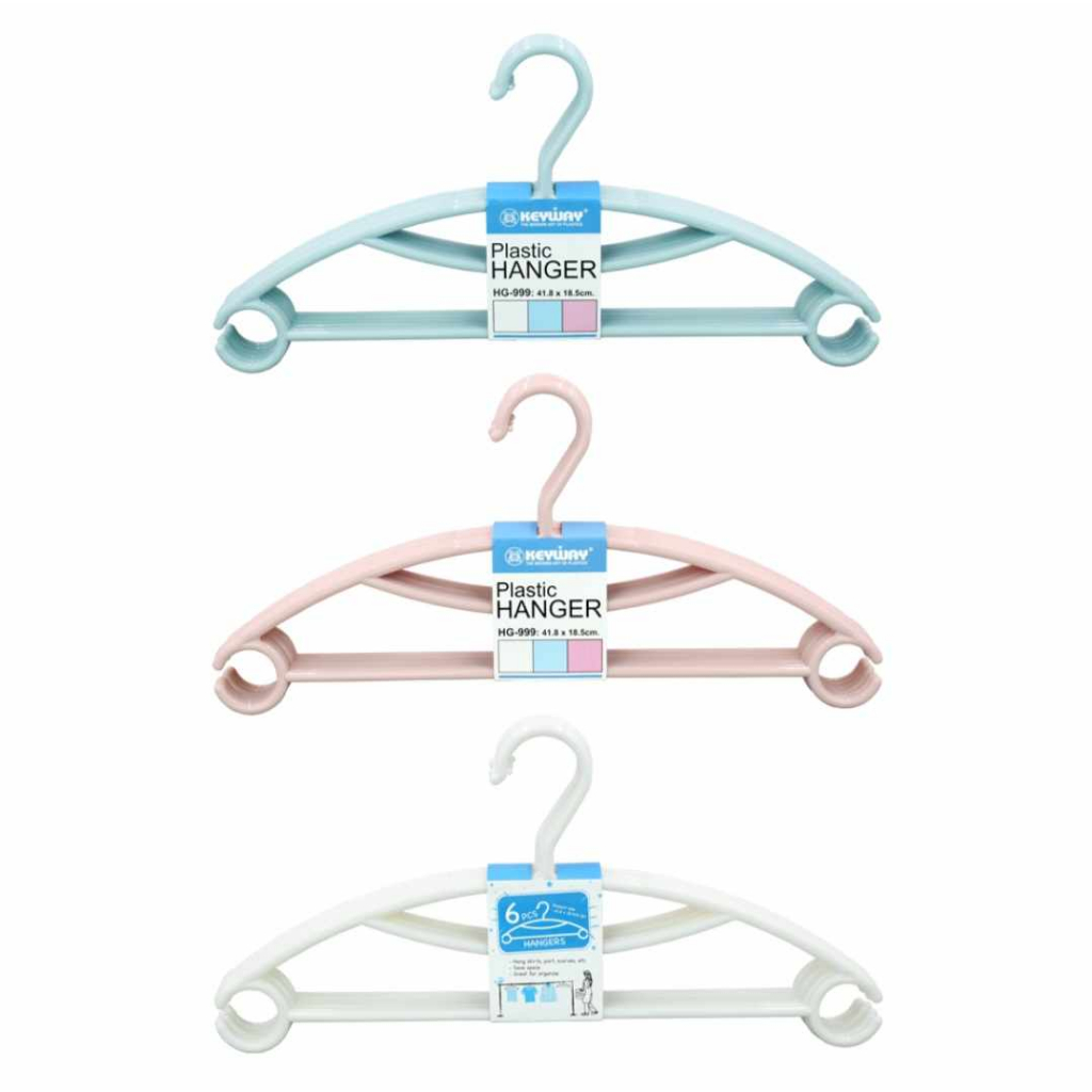 Keyway HG-999 ไม้แขวนเสื้อ แพ็ค 1×6 (1 แพ็ค 6 ชิ้น)