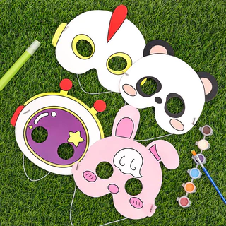หน้ากากระบายสี ระบายสีเด็ก หน้ากาก DIY ระบายสีหน้ากาก DIY เด็ก ของเล่นเสริมพัฒนาการ ของเล่นงานประดิษฐ์ ของเล่นศิลปะ