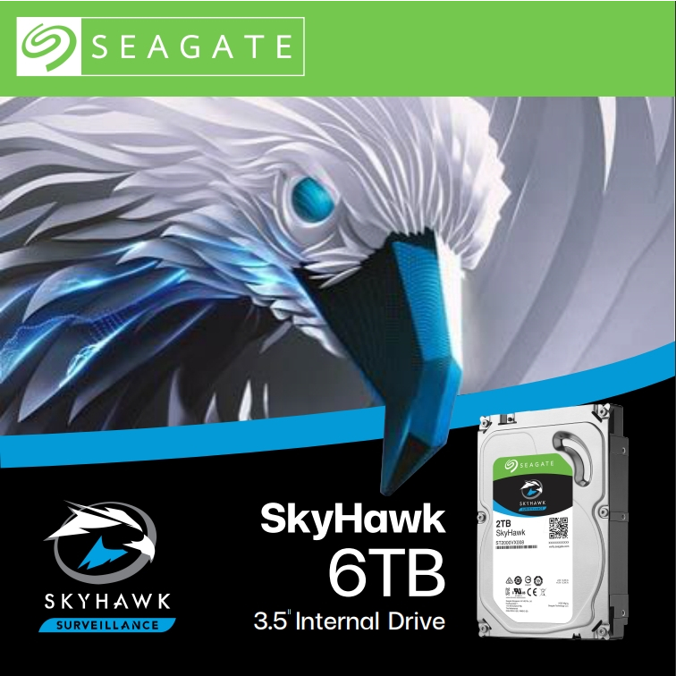 Seagate 6TB SkyHawk Surveillance HDD 3.5" 5400RPM C/256MB SATA 6GB/s (ST6000VX001_3Y)