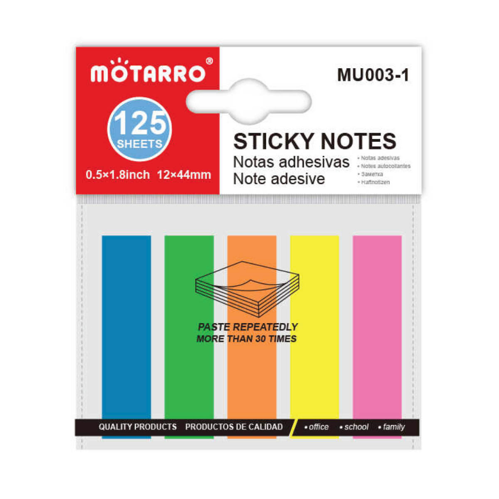 กระดาษโน๊ตใส อินเด็กซ์คั่นหน้า มีกาวในตัว กันน้ำ MOTARRO Index Tap / Sticky Note