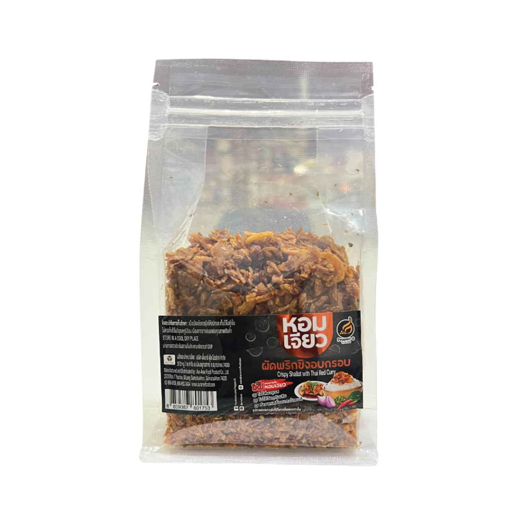 หอมเจียวอบกรอบปรุงรส รสผัดพริกขิง ตราเปปเปอร์-จี 250 g [Peperr-G]Crispy Shallot with Sweet Red Curry Flavored