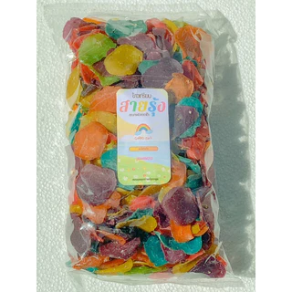 ข้าวเกรียบปลา สูตรเรนโบว์ ข้าวเกรียบสีรุ้ง 500 กรัม ข้าวเกรียบดิบ
