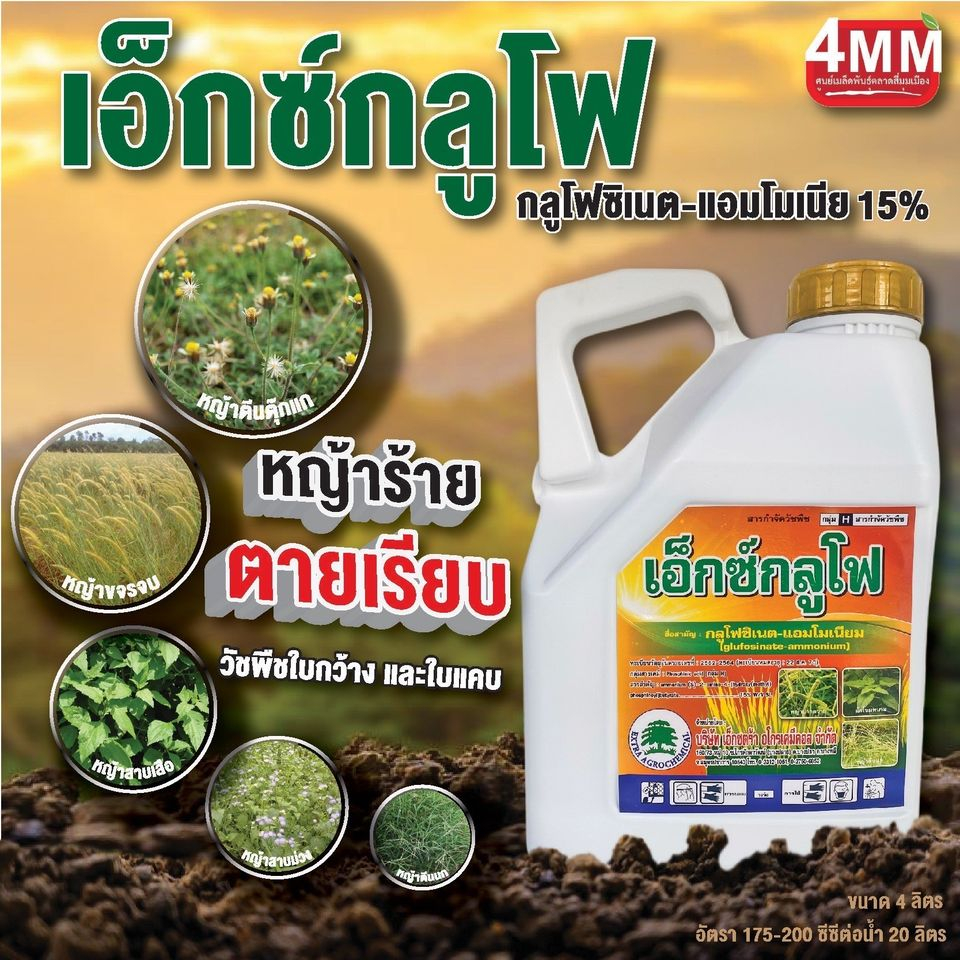 กลูโฟซิเนต ขนาด 4 ลิตร #สารกลูโฟซิเนต-แอมโมเนียม