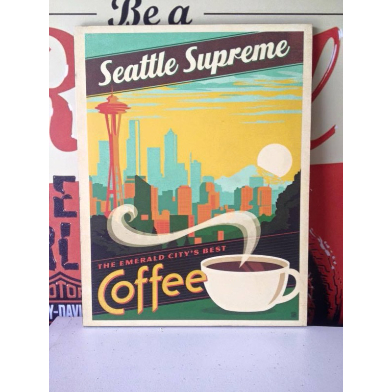 ป้ายไม้ 28x39cm. สินค้าขายดี ป้าย กาแฟ Coffee