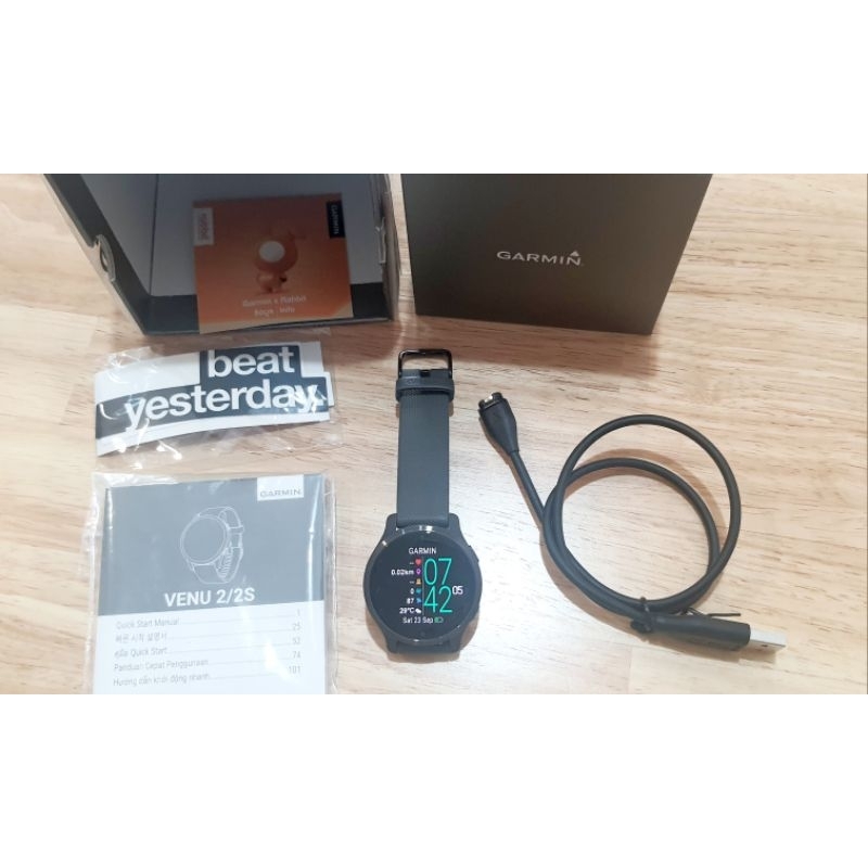 นาฬิกา Garmin Venu 2S Sport Watch (มือสอง สภาพดี) ส่งฟรี น้ำหนักเบา หน้าจอแบบสัมผัส วัดออกซิเจนในเลือด โปรแกรมฝึก