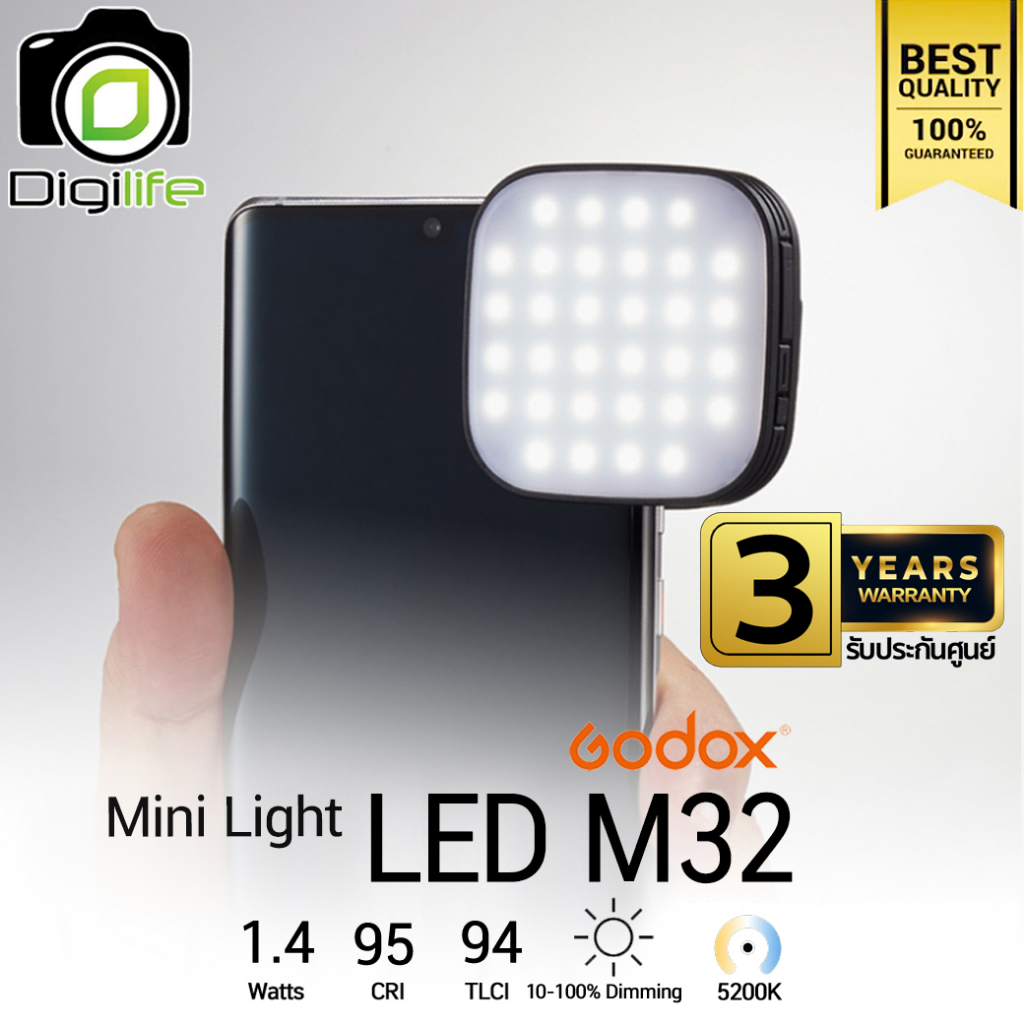 Godox LED M32 Mini Light ไฟขนาดเล็ก ติดโทรศัพท์มือถือ - รับประกันศูนย์ Godox Thailand 3ปี